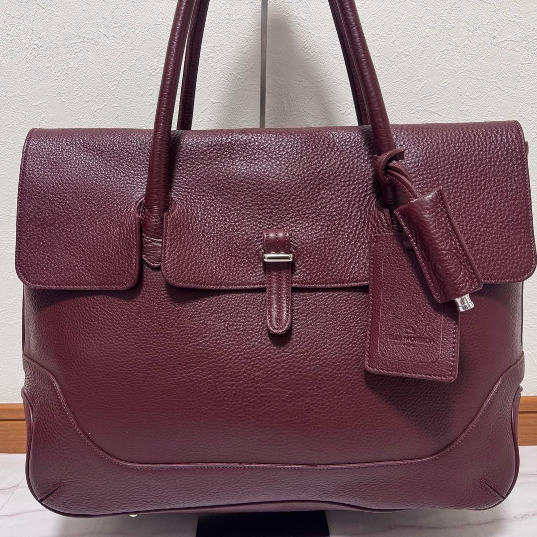 美品✨ペッレモルビダ フラップ トートバッグ ダークレッド タグ&ホイッスル付