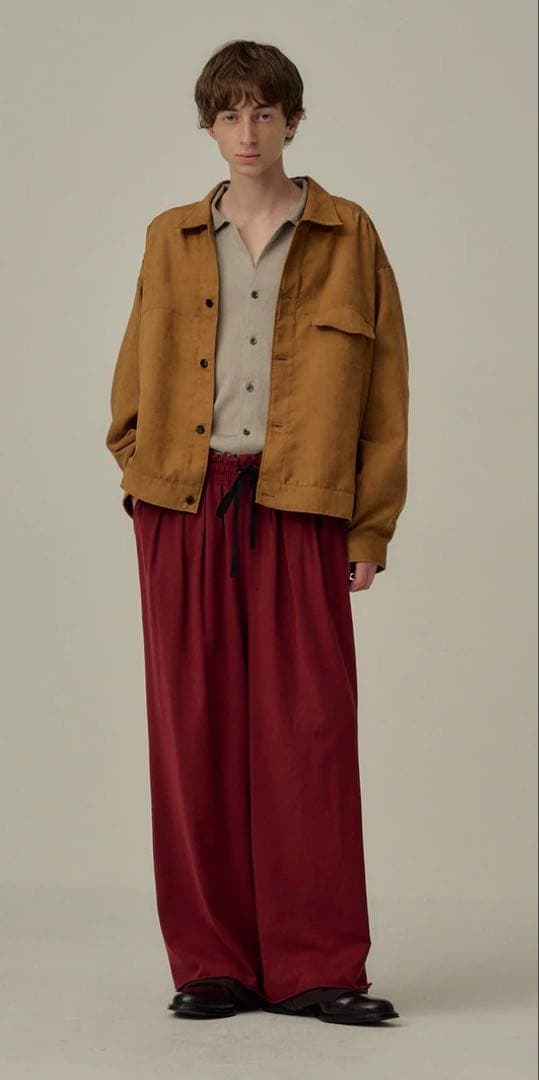 ジャケット・アウター VEGAN SUEDE WORK SHIRT BLOUSON(BROWN)