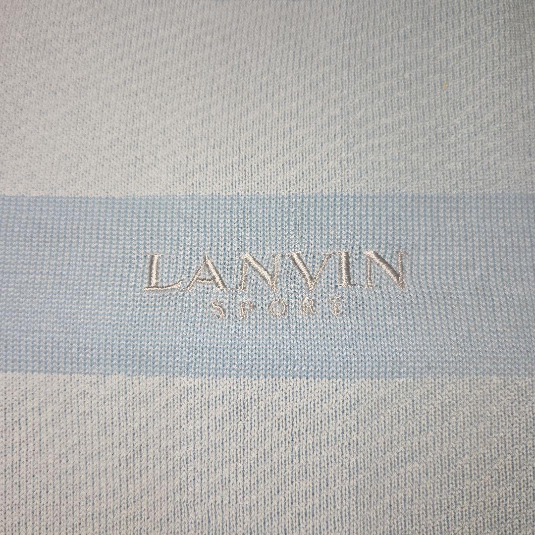 LANVIN SPORT 淡ブルー綿ゴルフセーター40 おしゃれ　春　爽やか