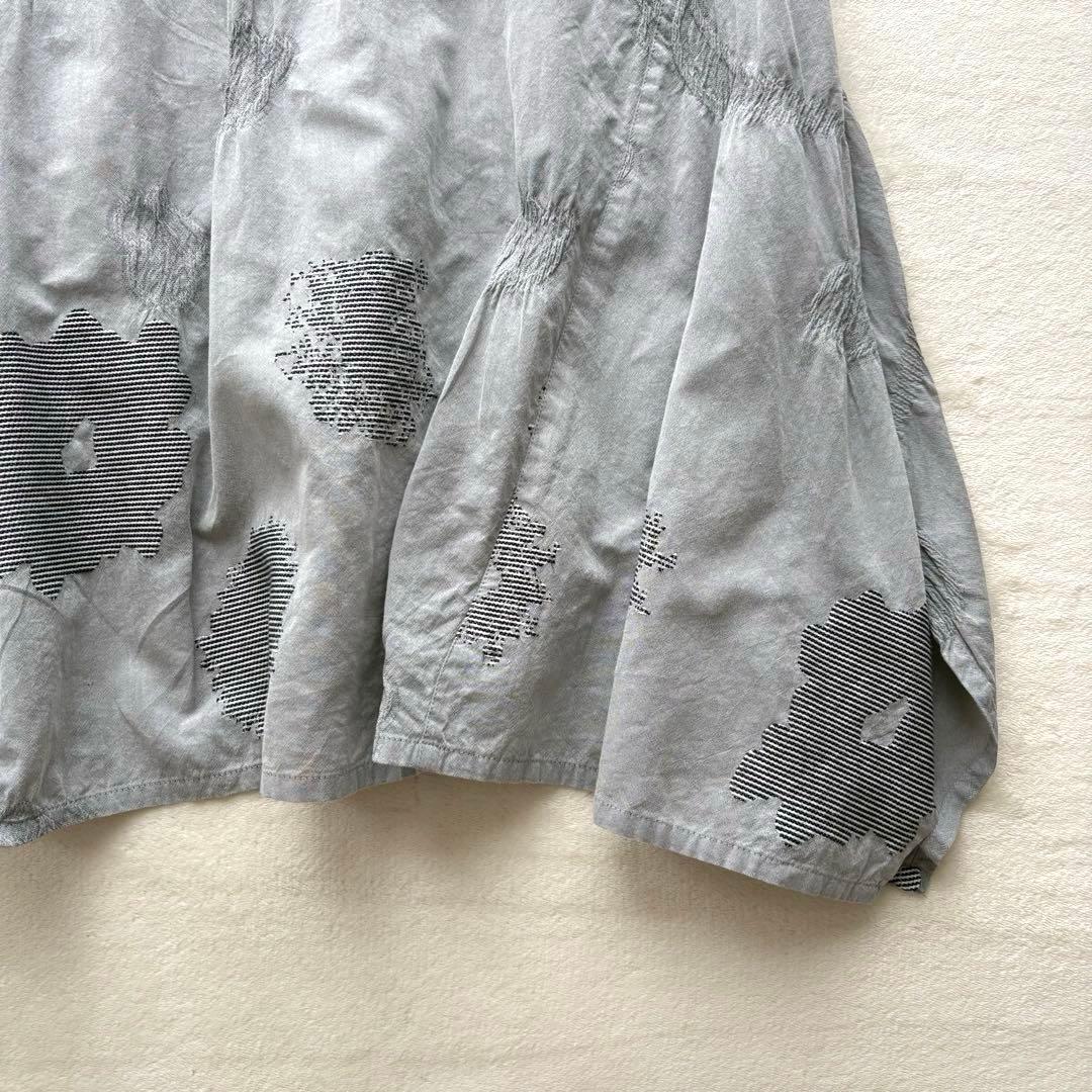 慈雨 ジウ 変形 刺繍 フレアワンピース 40 Lサイズ