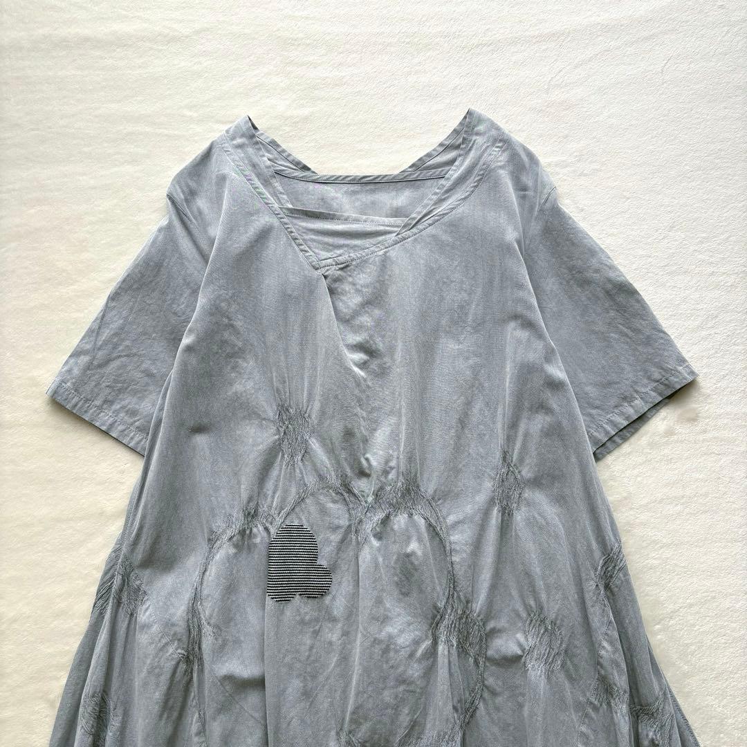 慈雨 ジウ 変形 刺繍 フレアワンピース 40 Lサイズ