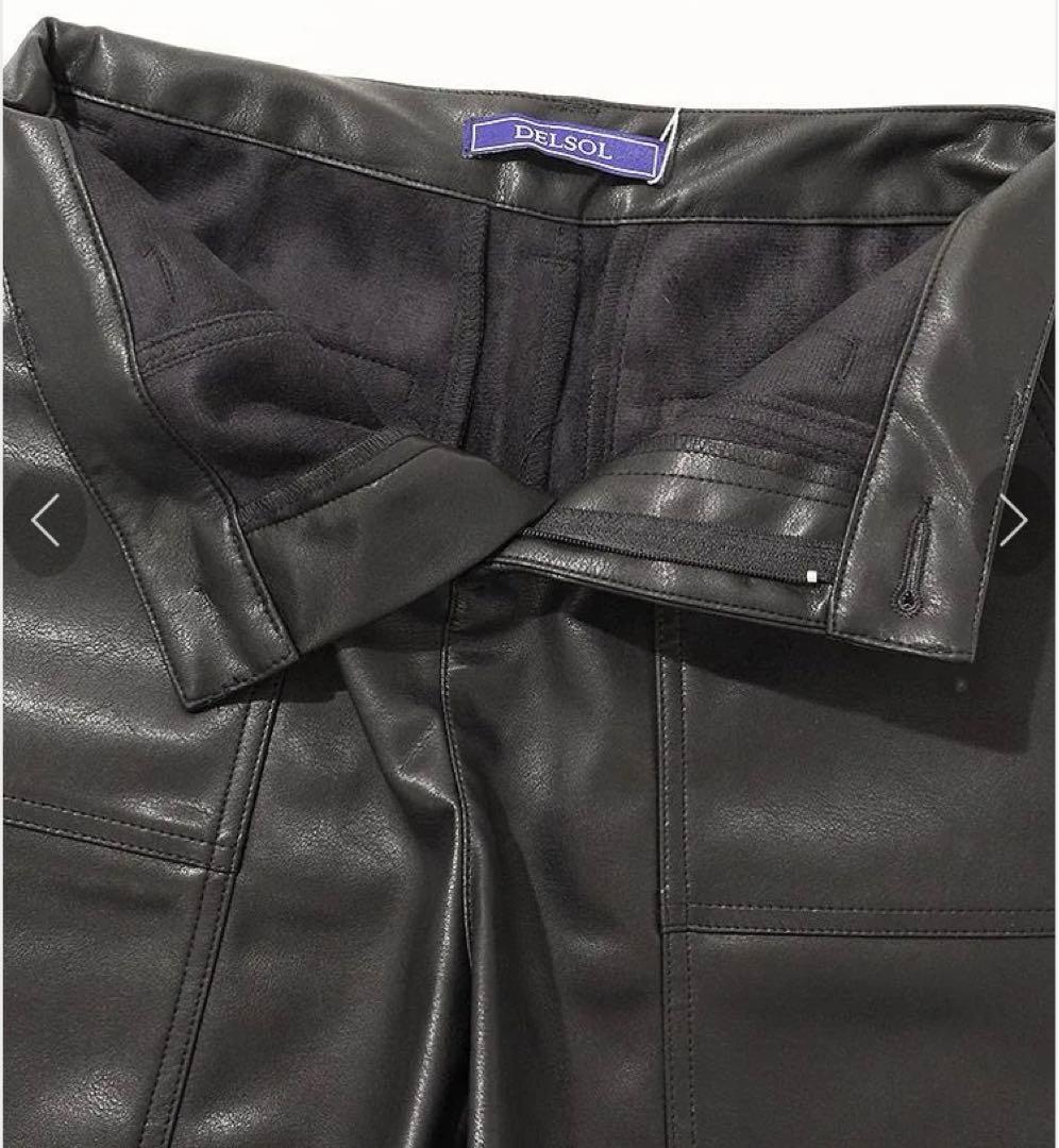 値下げ！新品！レディース フェイクレザー ゴルフショートパンツ 黒 Mサイズ