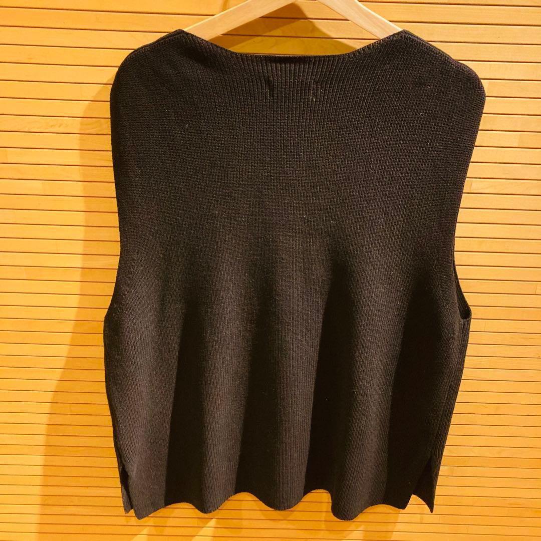 かぐれ kagure ドライコットンニット ベスト ブラック　ノースリーブ
