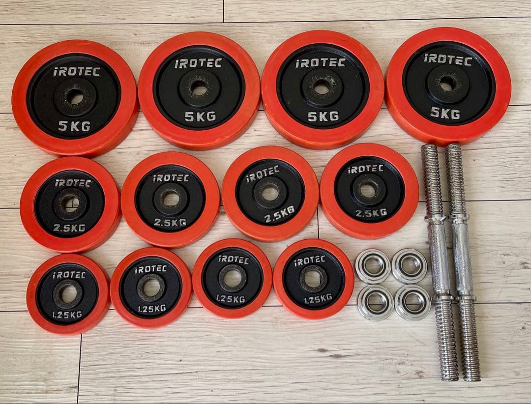 セット② IROTEC ラバーダンベル40KGセット（片手20KG×2個）