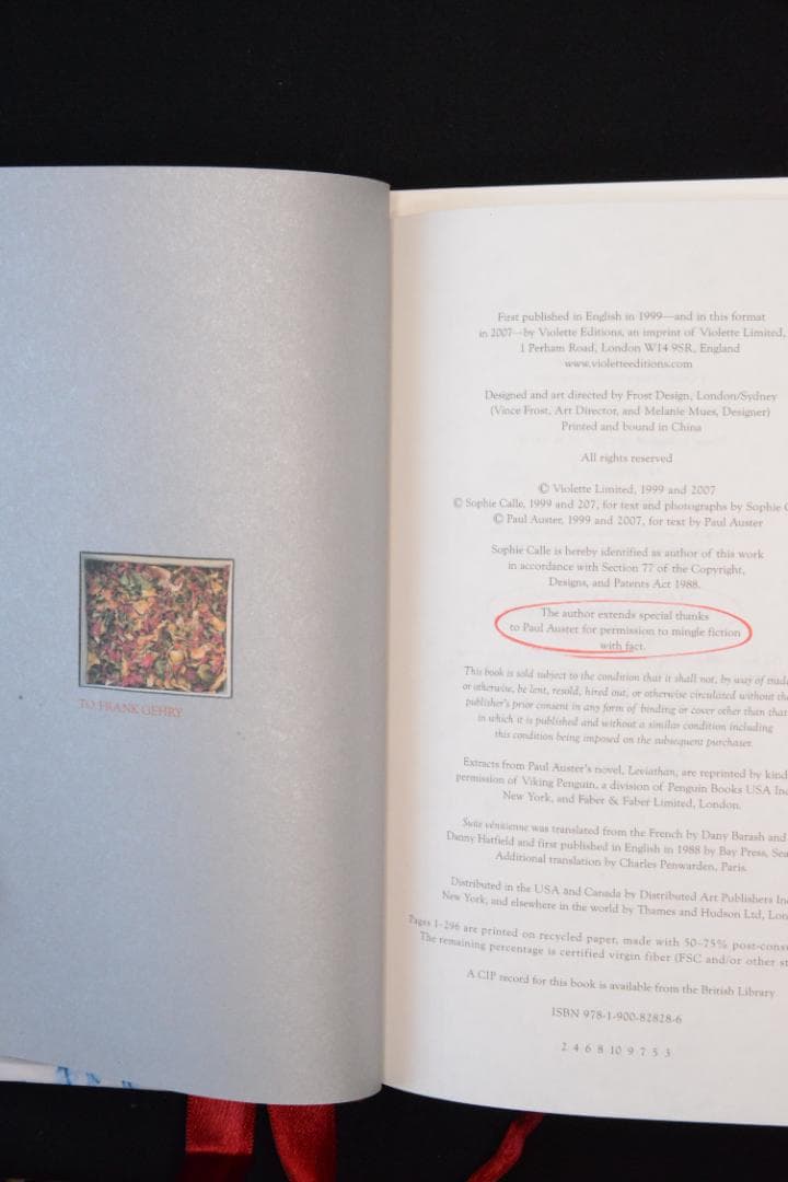 【Sophie Calle: Double Game】Sophie Calle