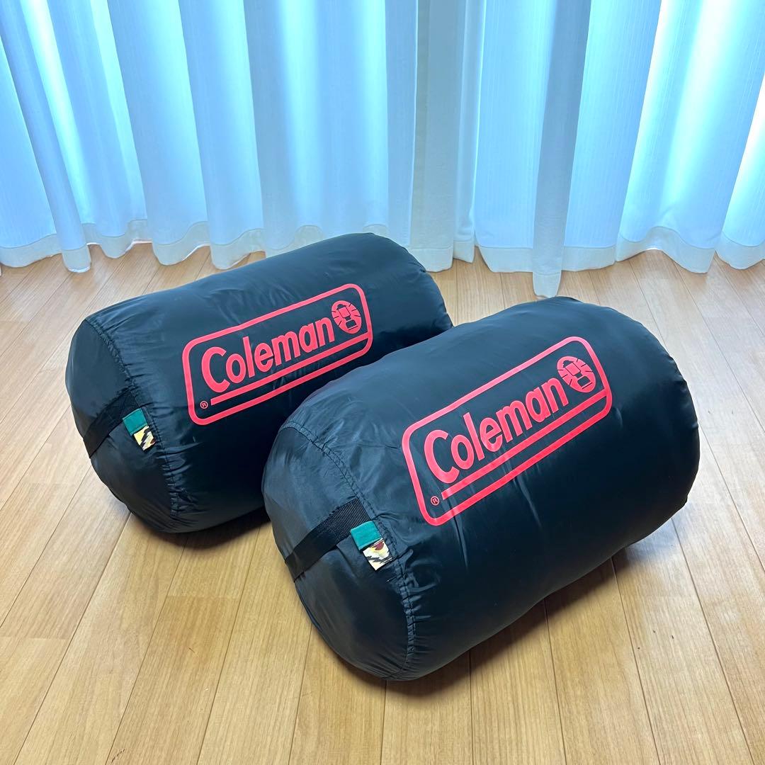 【美品】コールマン 寝袋　2個セット　封筒型寝袋 キングフラッグ/7 グリーン