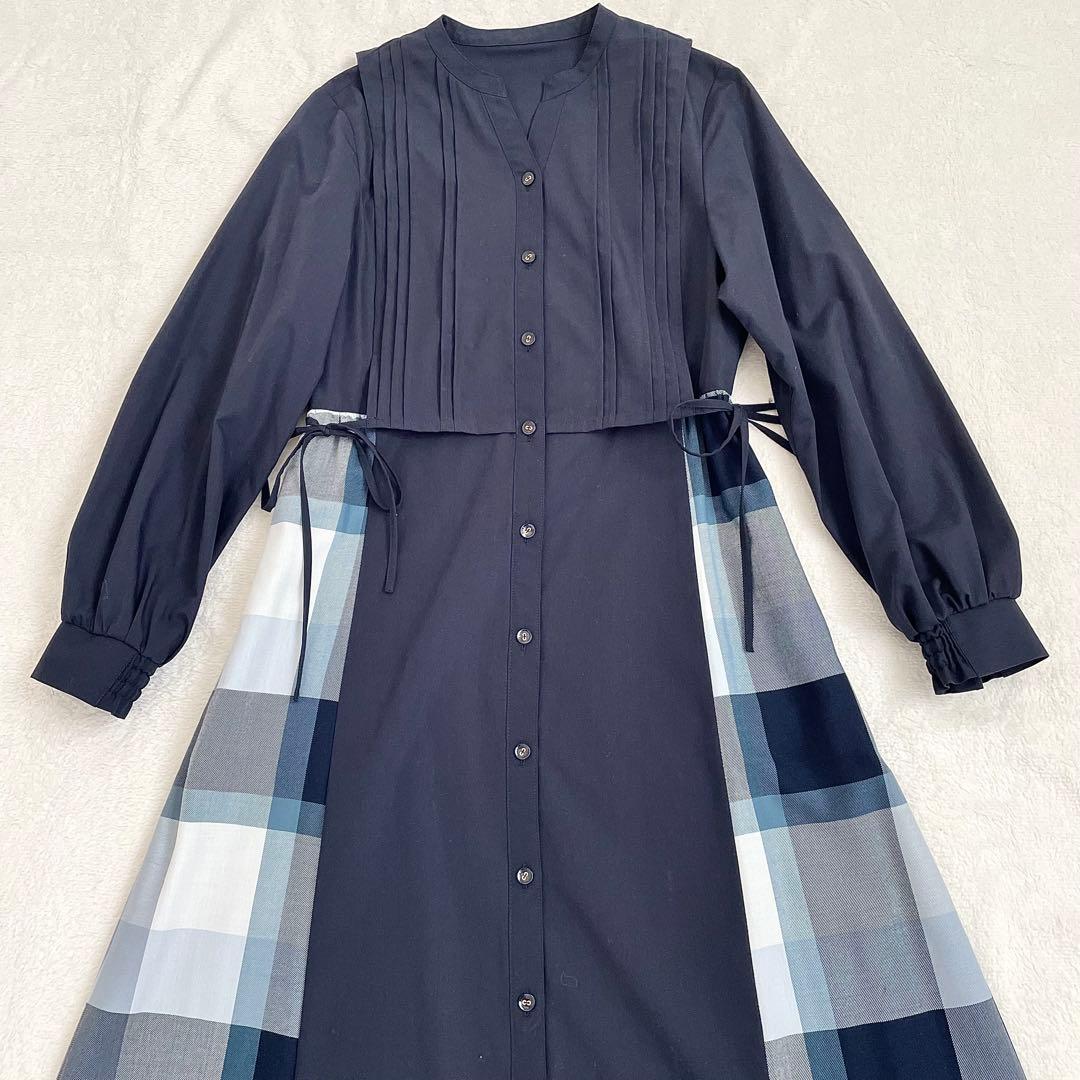 美品 BLUE LABEL CRESTBRIDGE チェック マキシ ワンピース