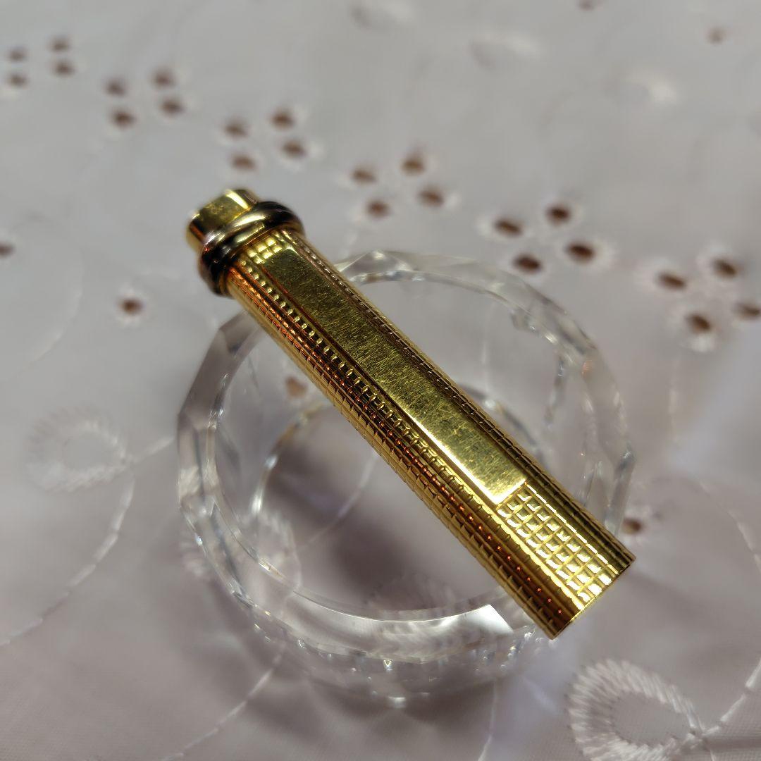 [ジャンク品]　カルティエ　万年筆　ヴィンテージ　楕円形　ゴールドカラー