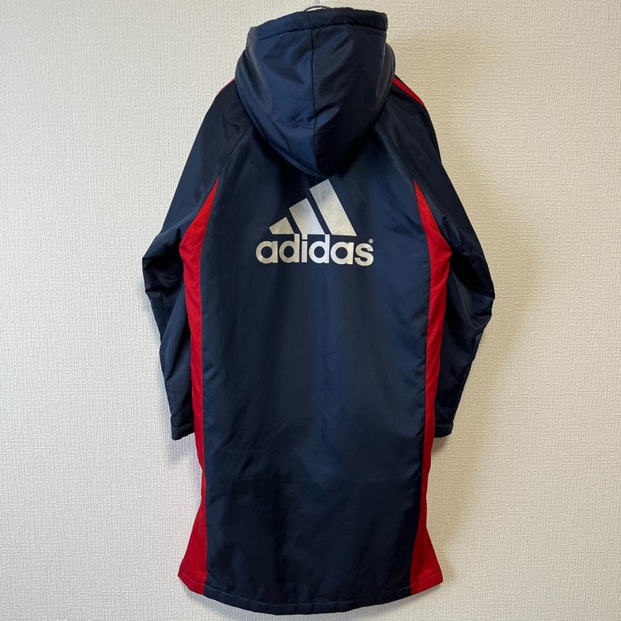 【良品】 adidas ３ストライプス バックロゴ ベンチコート キッズ 150