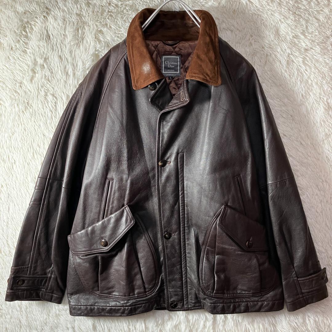 美品 Christian Dior クリスチャンディオール レザージャケット L