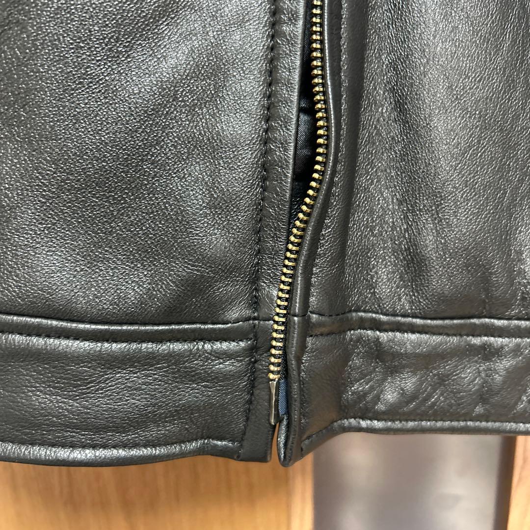 BEAMS レザージップブルゾン Mサイズ　ビームス　ワイドフィット