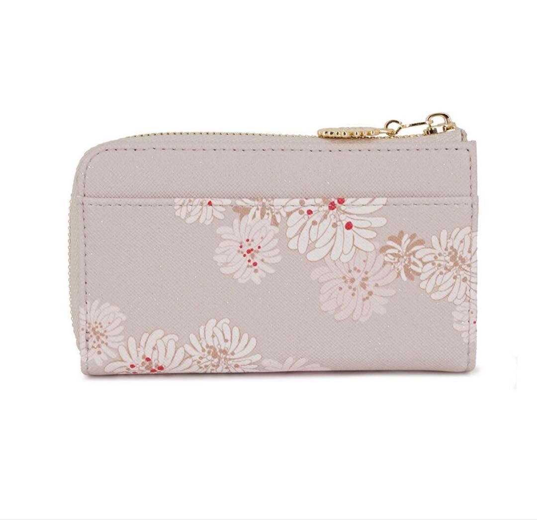 新品　PAUL&JOE ACCESSOIRES キーケース　花柄　ベージュ　ラメ