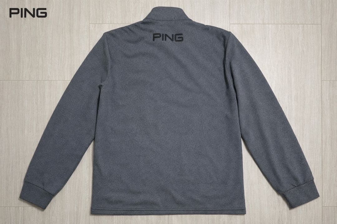 【新品・タグ付き】PING ハーフジップゴルフウェア　ブラック×グレー　Lサイズ