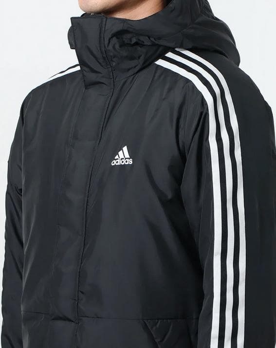 新品半額 15400円を アディダス ベンチコート ロングBLKブラック L