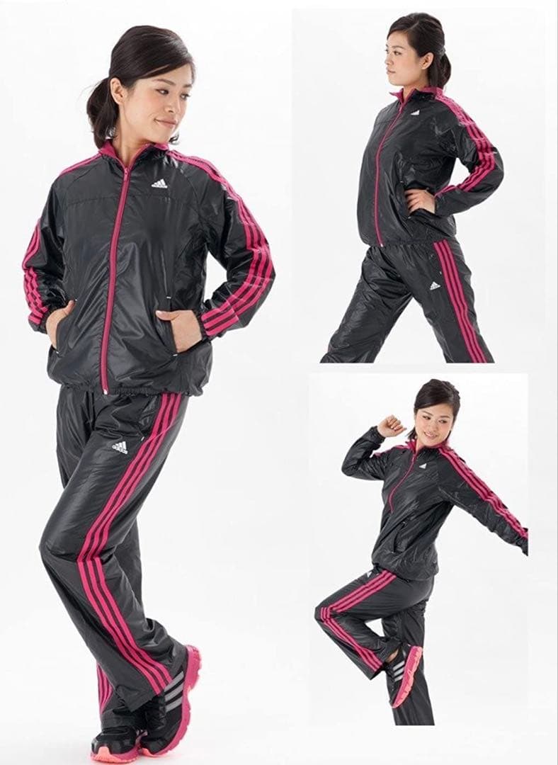 ♥ アディダス ♥ 上下 adidas ジャージ 黒ピンク ウィンドブレーカー