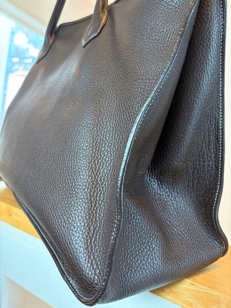 Ciseiダークブラウン レザー トートバッグ