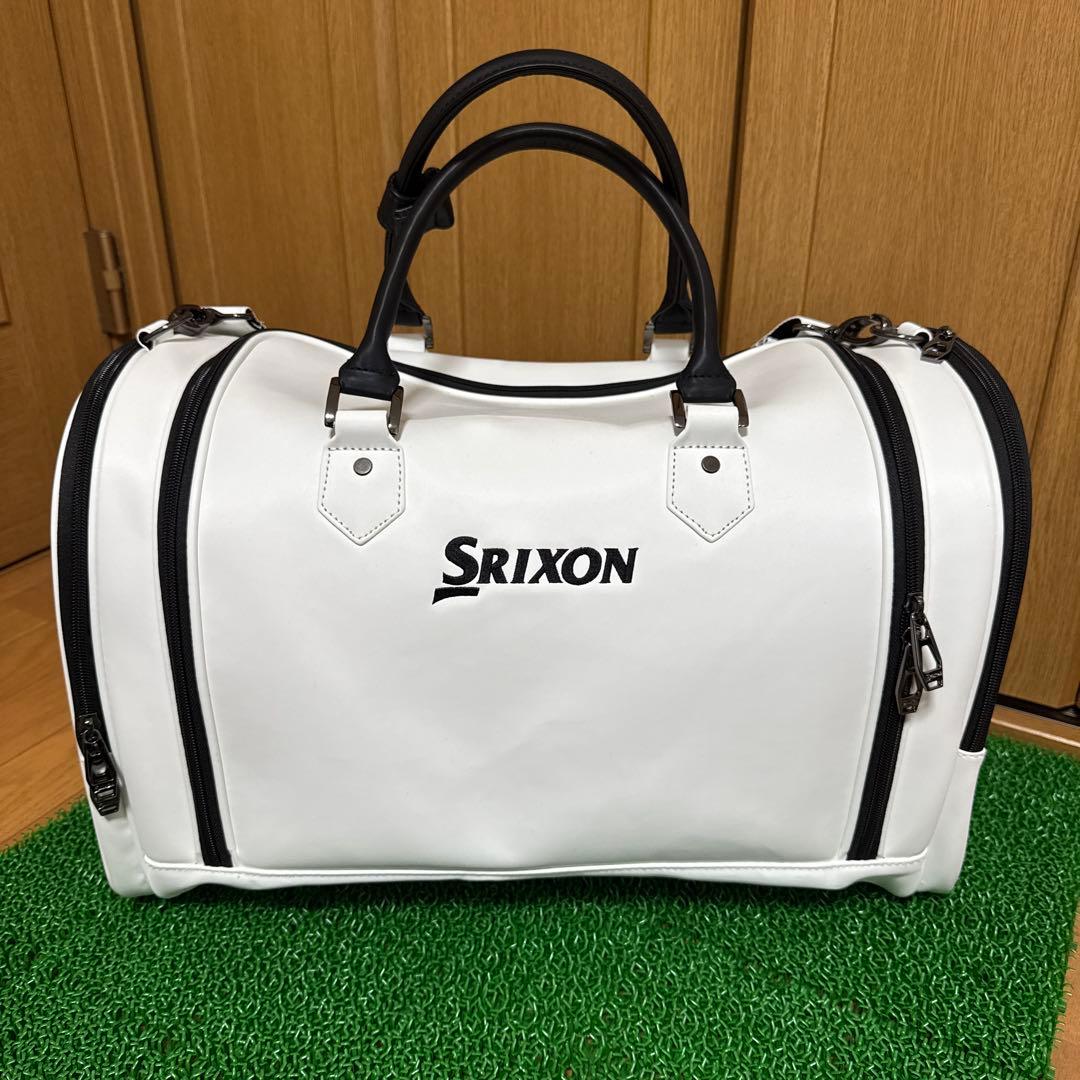 【美品】スリクソン ボストンバッグ GGB-S164 ホワイト シューズ収納可