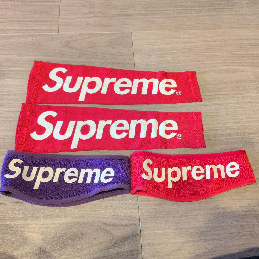 Supreme ヘッドバンド セット 赤 紫