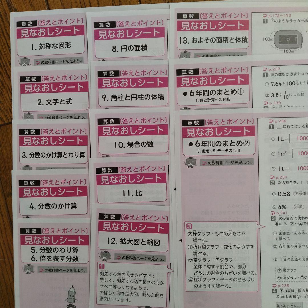 小6　算数　日本文教出版　こたえ見なおしシート