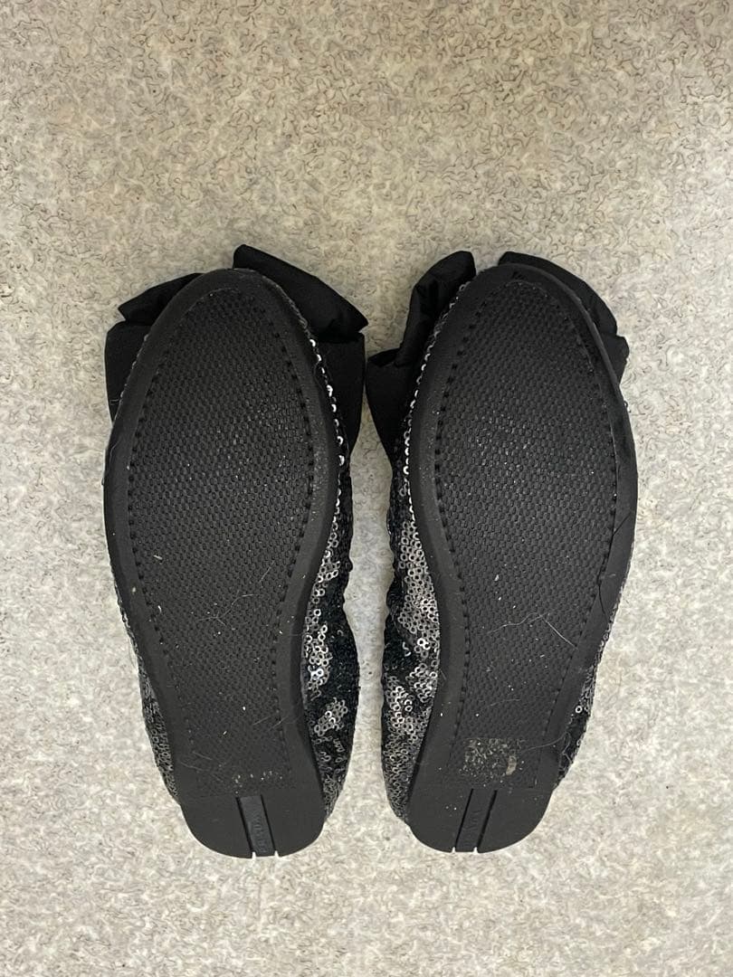 プラダ　PRADA バレエシューズ　リボン　スパンコール　35.5
