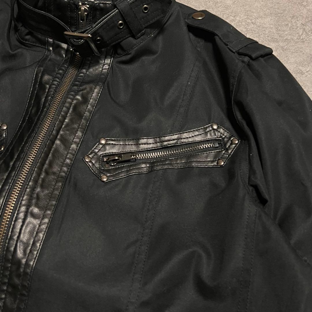 archive y2k semantic design　ライダース　黒　LL