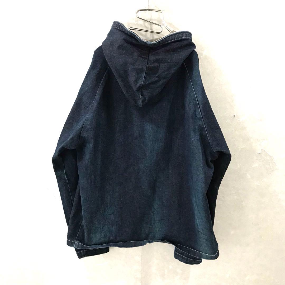 初期 A BATHING APE インディゴ デニムジャケットパーカー 希少 L