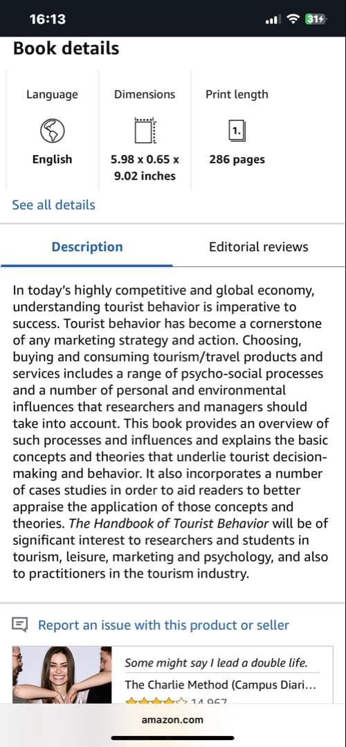 洋書 Handbook of Tourist Behavior Metin Kozak
