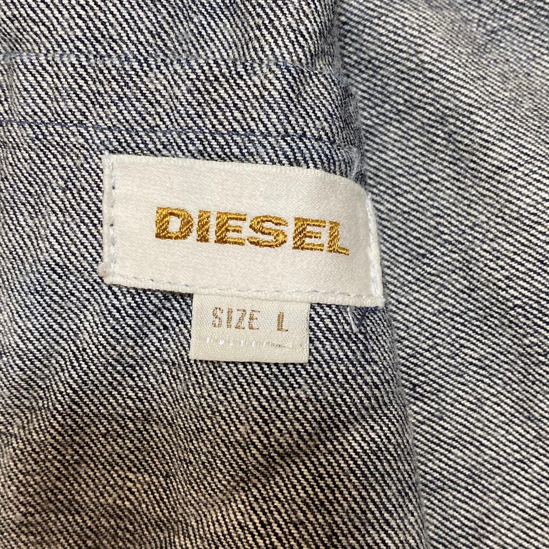 【Ｌサイズ】DIESEL デニムジャケット　ペイント　ダメージ加工　短丈