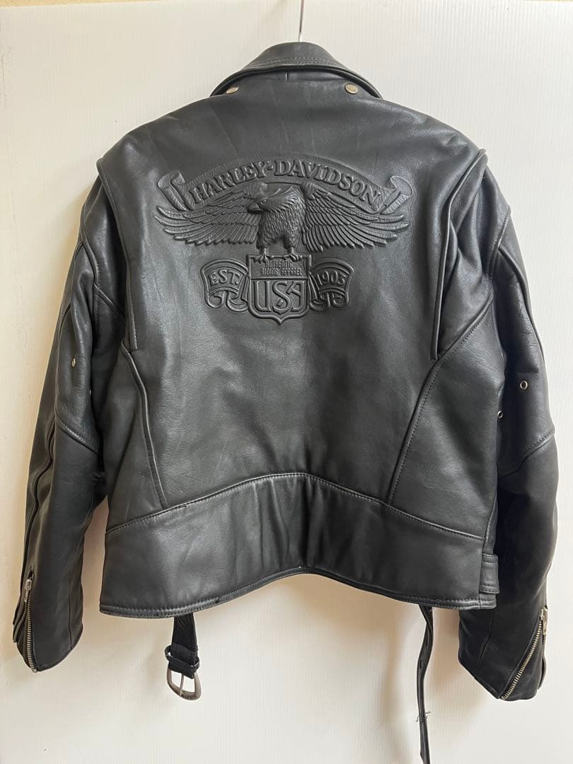 Harley-Davidson 黒 レザーダブルライダースジャケット