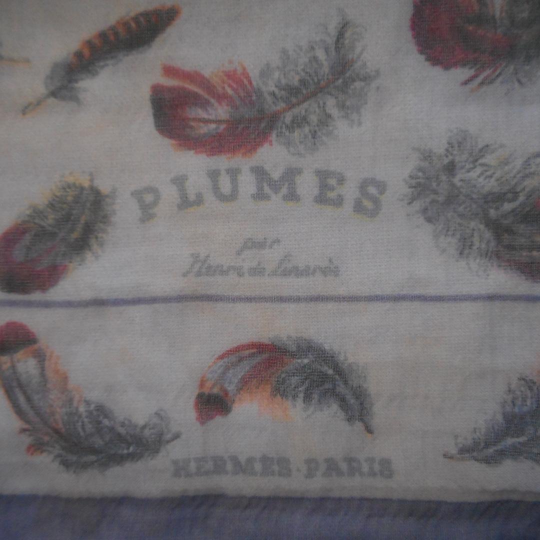 HERMES PLUMES プリュムス 羽根 スカーフ 40