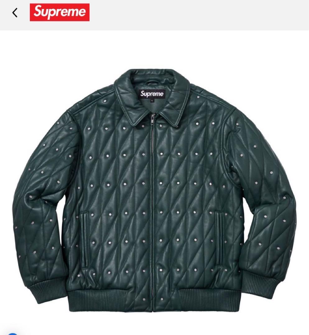 ジャケット・アウター Supreme Quilted Studded Leather Jacket