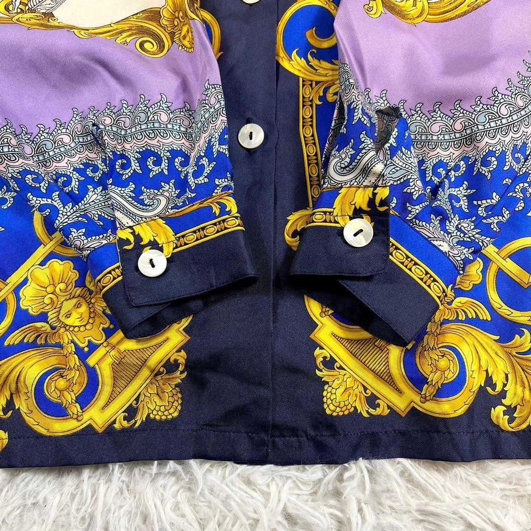 【希少 vintage】ヴェルサーチ☆長袖 シルクシャツ メデューサ バロック