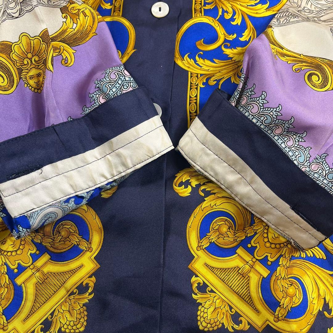【希少 vintage】ヴェルサーチ☆長袖 シルクシャツ メデューサ バロック