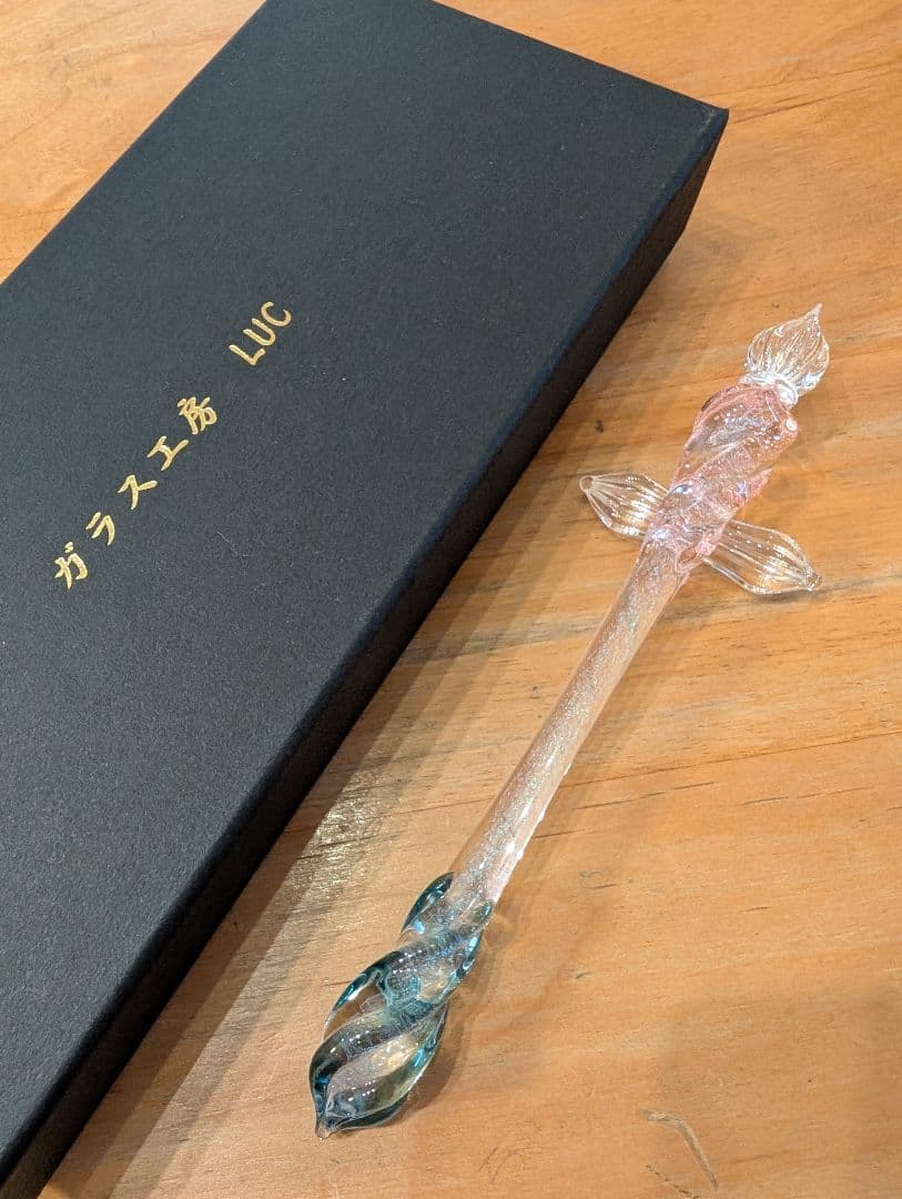 明日の発送まで値下げ☺︎ガラス工房LUC　ガラスペン　誰そ彼