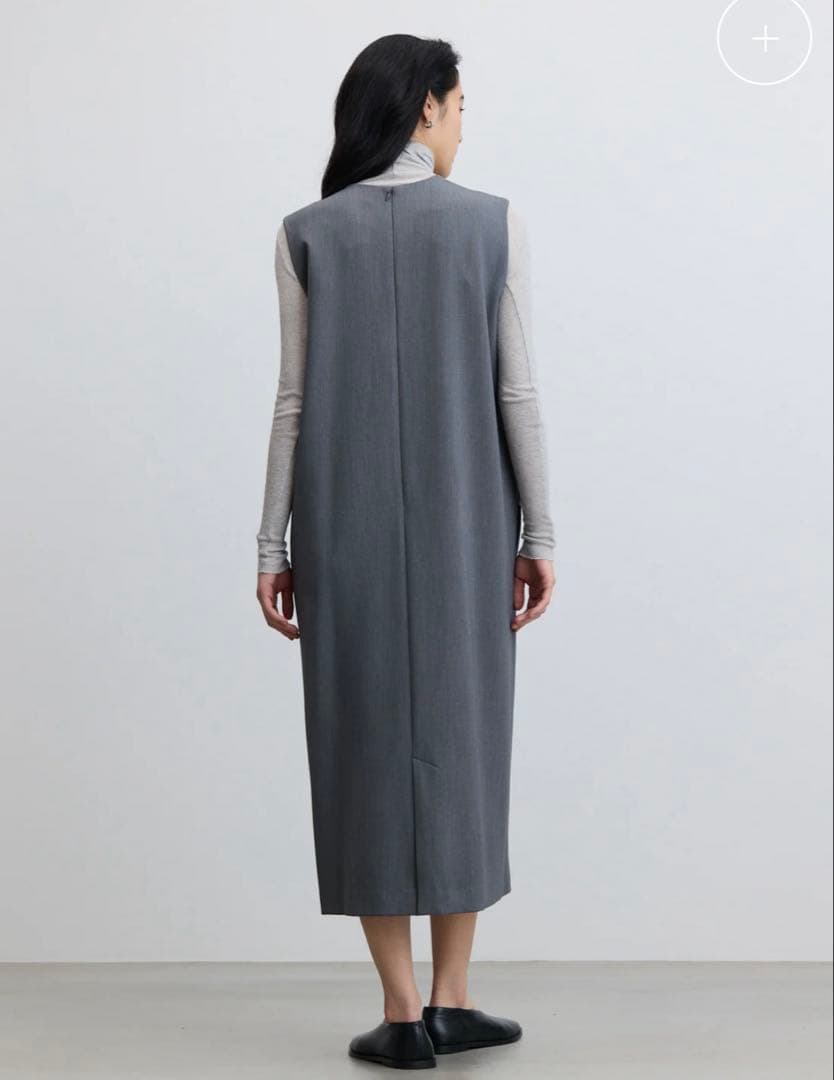 極美品 SOEJU ソージュ ウールライクジャンパースカート グレー L