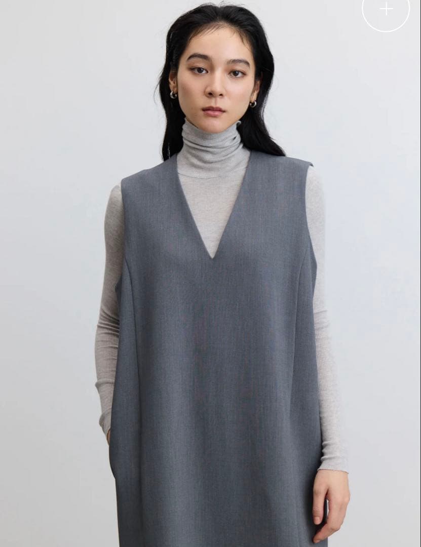 極美品 SOEJU ソージュ ウールライクジャンパースカート グレー L