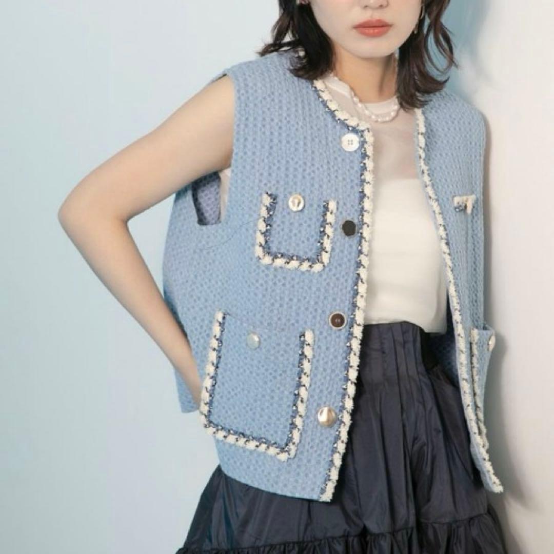 EimeeLaw エイミーロウ 18480円 ツィードベスト ボタン おしゃれ