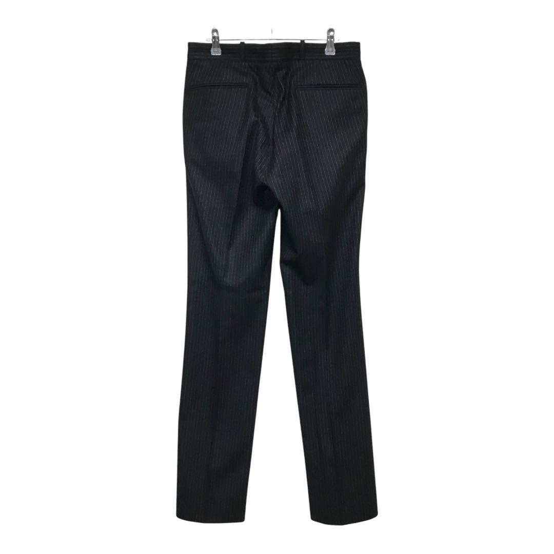 新品　HEUGN TROUSER040 ストライプウールスラックス　ブラック