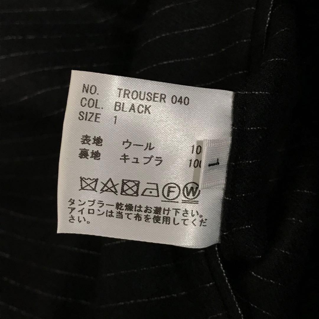 新品　HEUGN TROUSER040 ストライプウールスラックス　ブラック