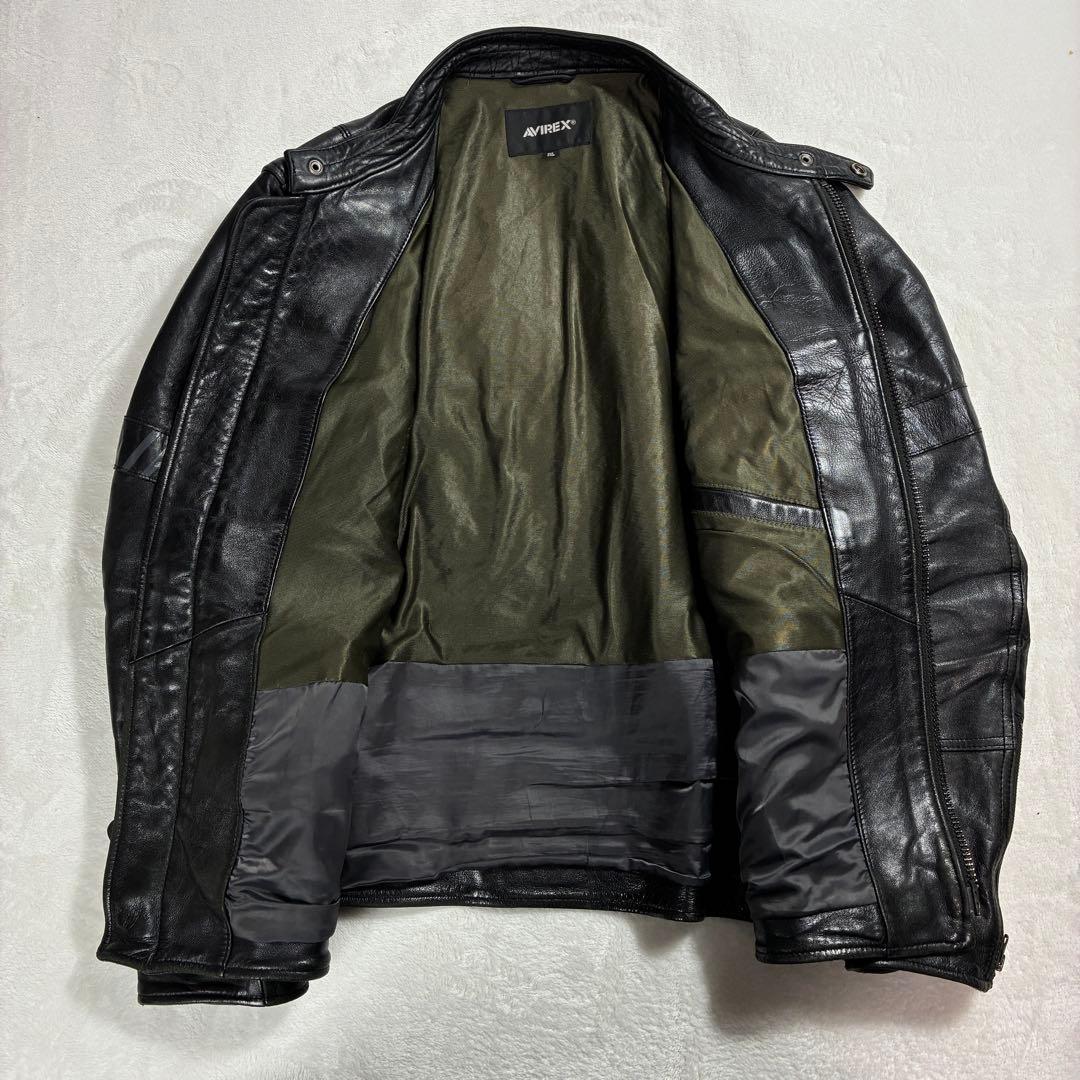 K*N様 入手困難✨アヴィレックス シングル ライダース レザージャケット 2X