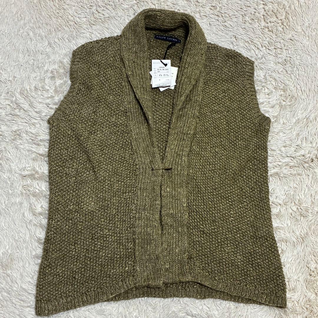 RALPHLAUREN 未使用タグ付 ハンドキント リネン ベスト カーディガン