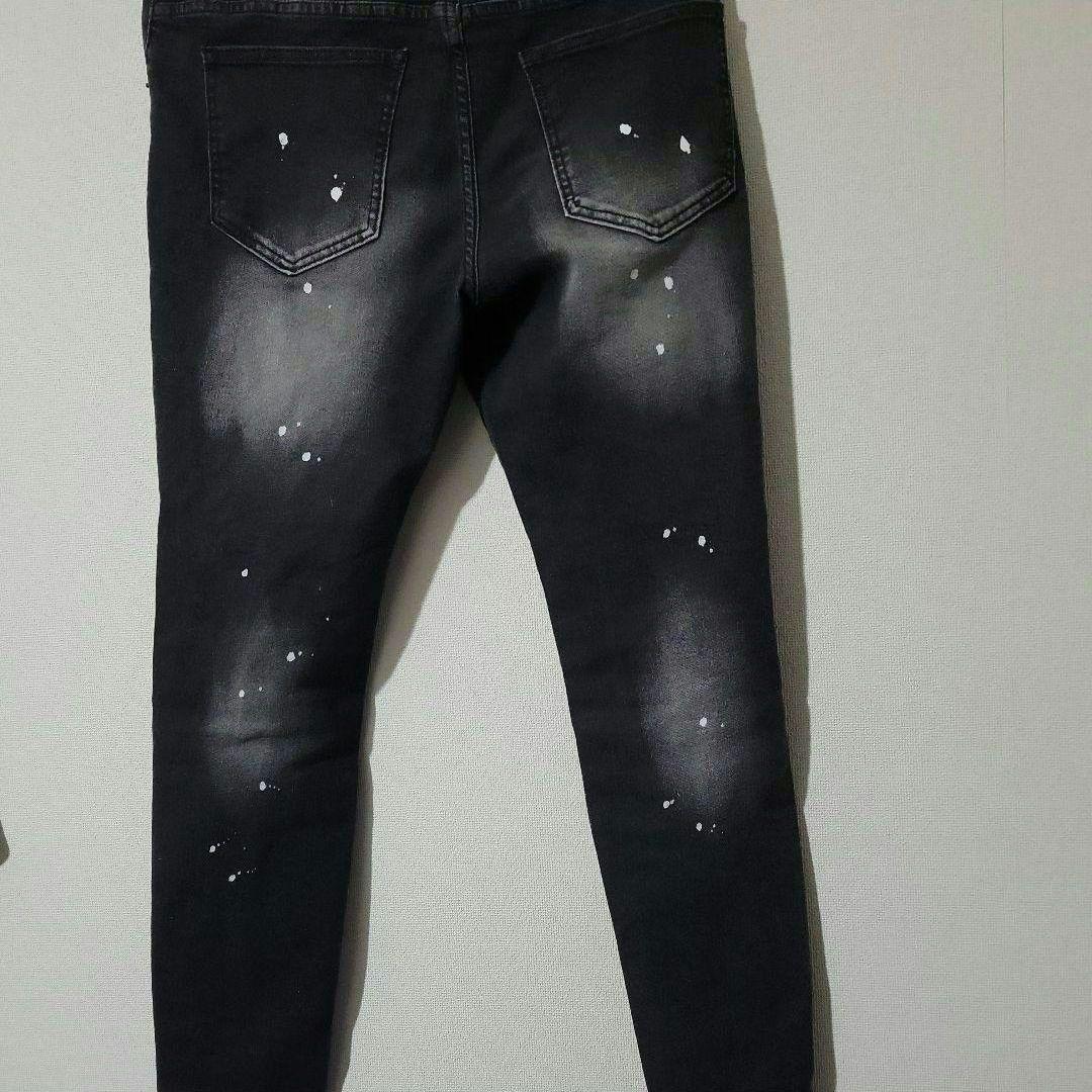 ダメージブラックデニム Mサイズ
