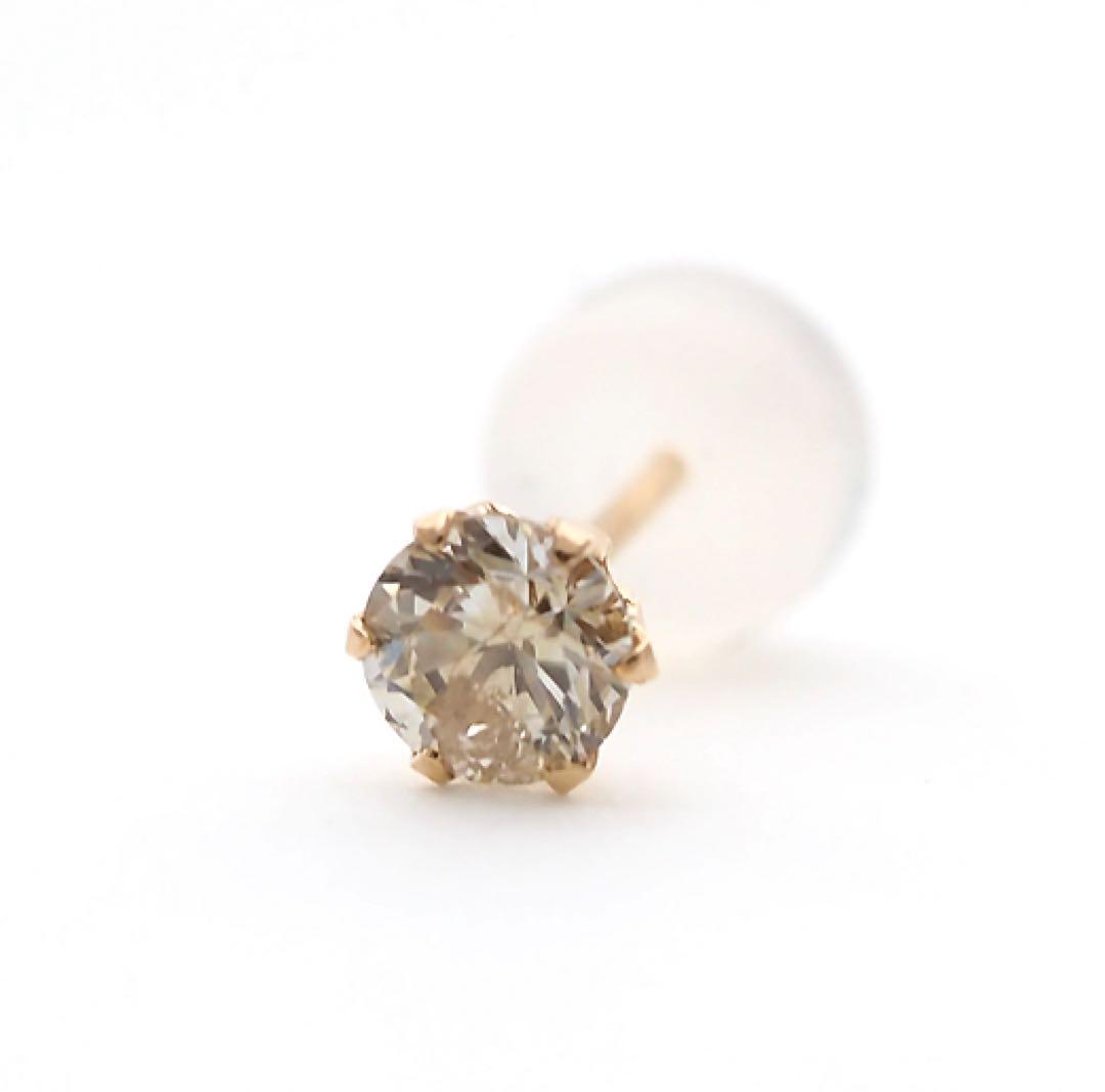 蝶*々様 K10YG 10金 ダイヤモンド0.238ct 片耳スタッドピアス ダ