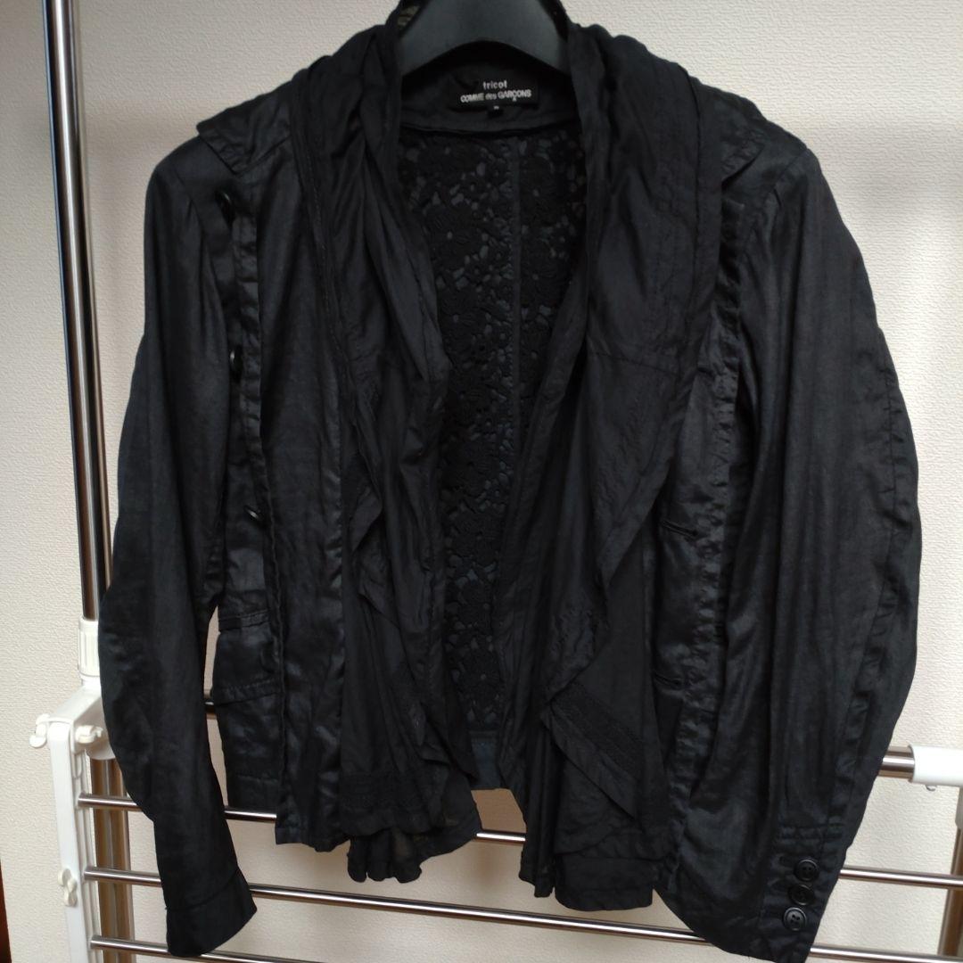 tricot COMME des GARÇONS ブラック麻のジャケット