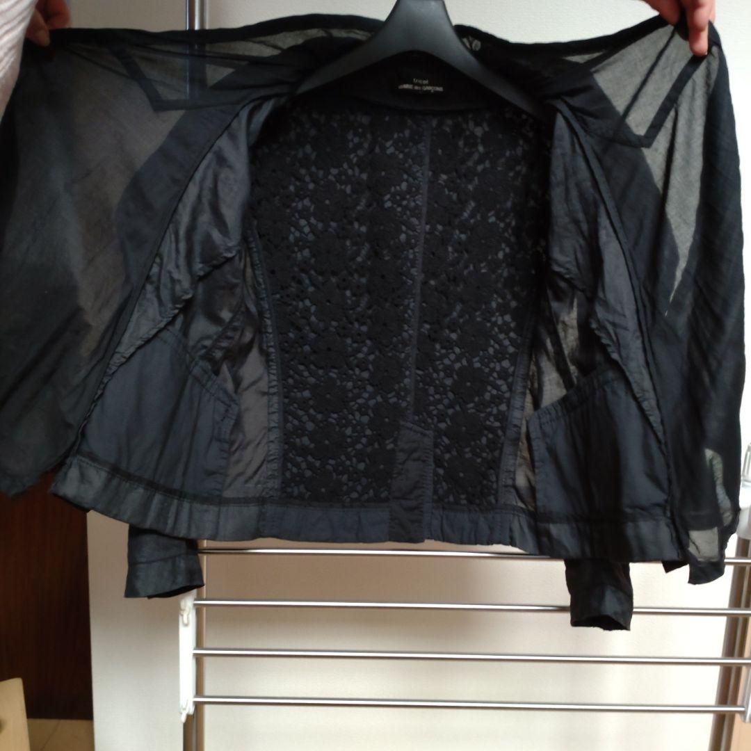 tricot COMME des GARÇONS ブラック麻のジャケット