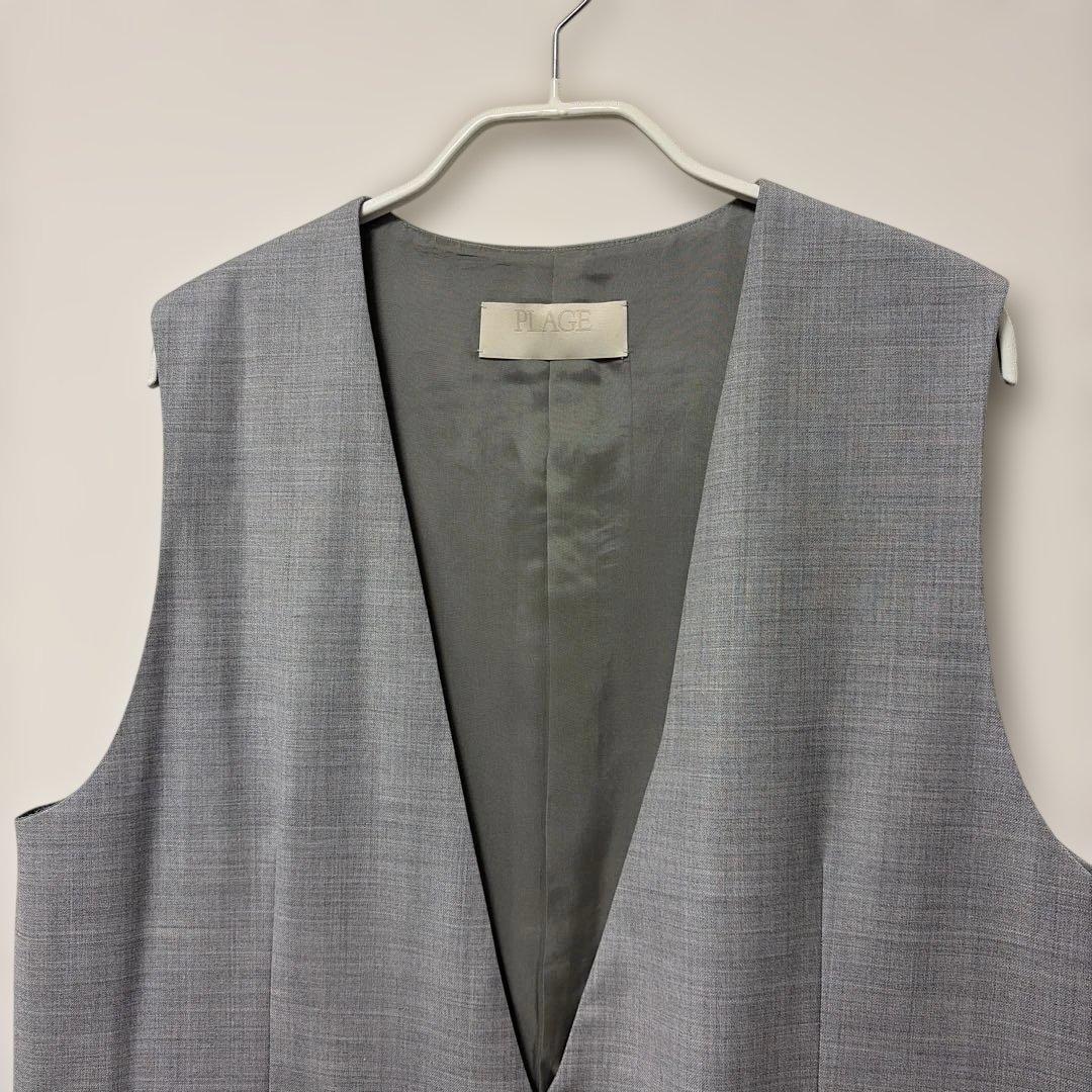 美品 24SS PLAGE プラージュ WO SE ベスト ジレ グレー