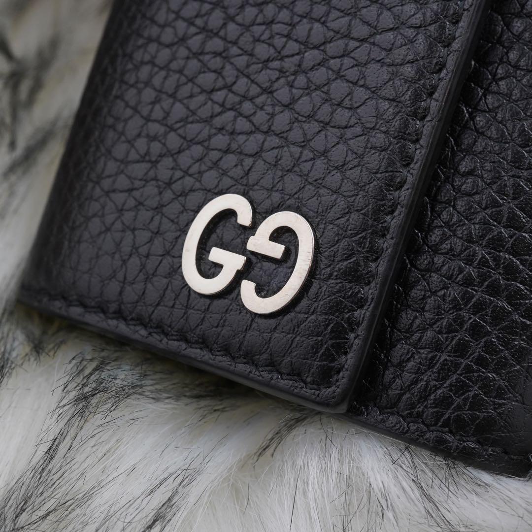 未使用品　GUCCI グッチ　6連キーケース　三つ折り　GG柄　ブラック　希少