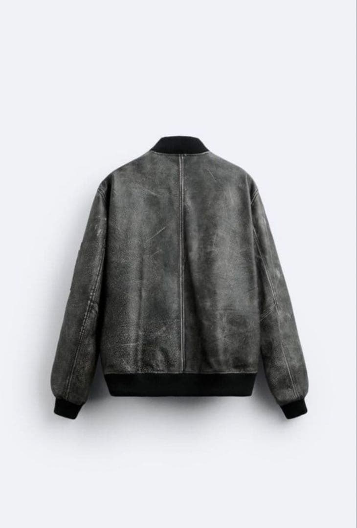 ZARA ヴィンテージエフェクト レザー ボンバージャケット