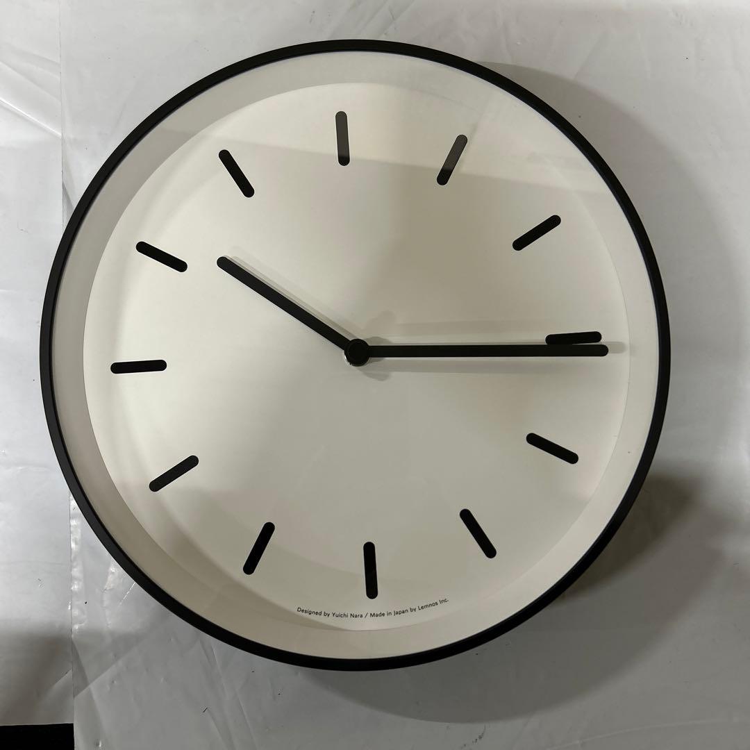 レムノス掛け時計アナログ モノクロック白 MONOClockホワイト