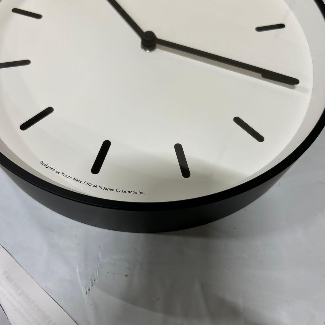 レムノス掛け時計アナログ モノクロック白 MONOClockホワイト